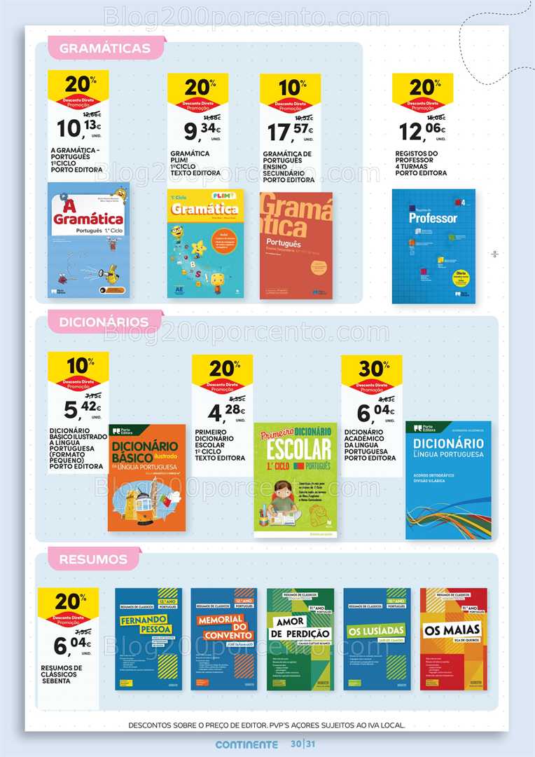 Antevisão Folheto CONTINENTE Açores Regresso às Aulas Promoções até 22 setembro