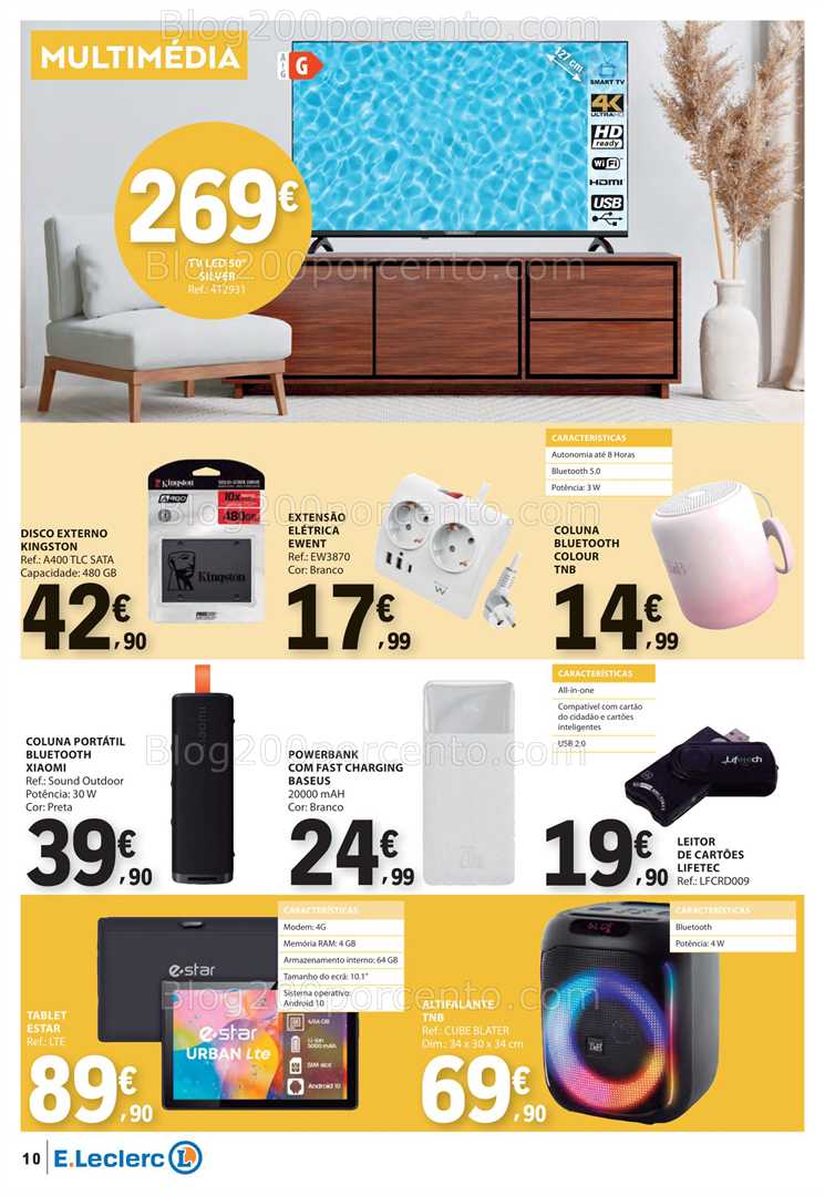 Antevisão Folheto E-LECLERC Bazar Promoções de 28 agosto a 10 setembro