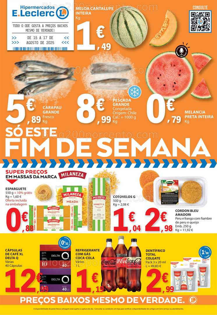Antevisão Folheto E-LECLERC Promoções Fim de Semana de 15 a 17 agosto