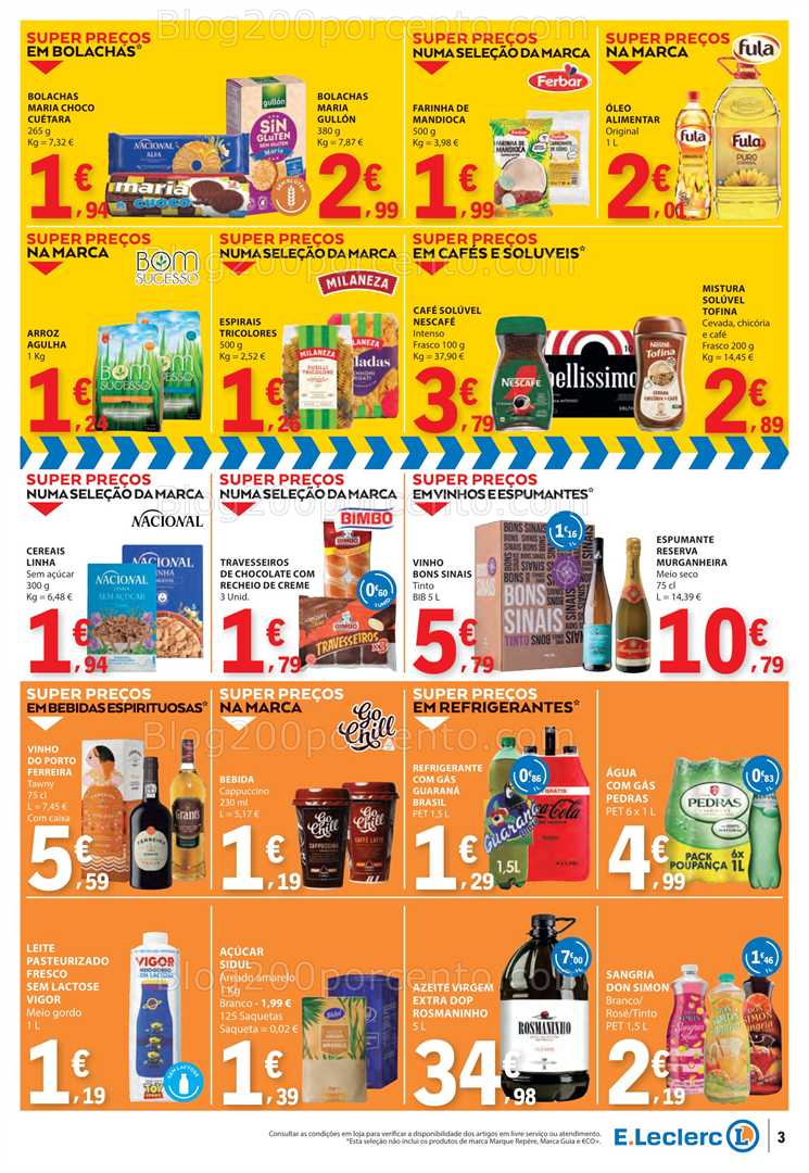 Antevisão Folheto E-LECLERC Promoções Fim de Semana de 15 a 17 agosto