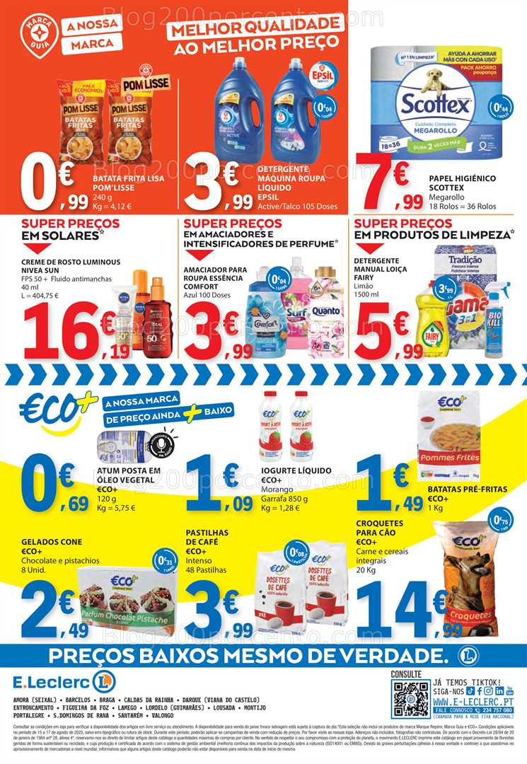 Antevisão Folheto E-LECLERC Promoções Fim de Semana de 15 a 17 agosto