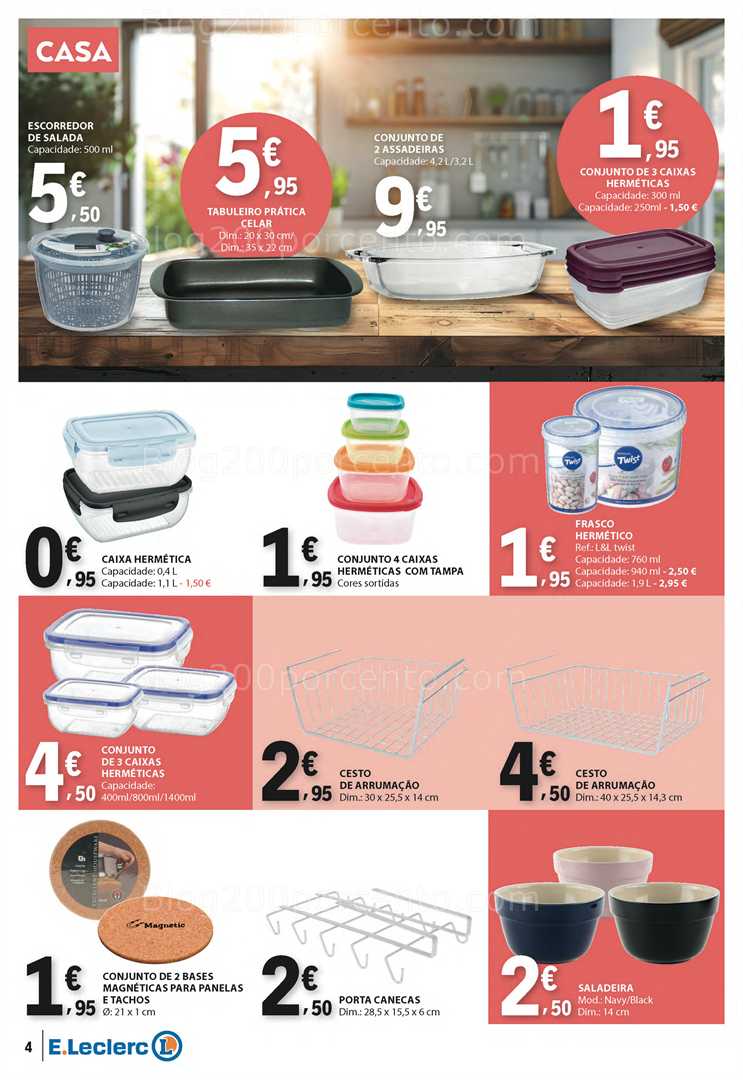 Antevisão Folheto E-LECLERC Bazar Promoções de 14 a 27 agosto