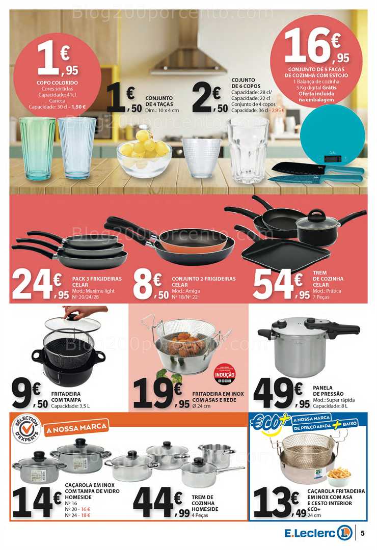 Antevisão Folheto E-LECLERC Bazar Promoções de 14 a 27 agosto