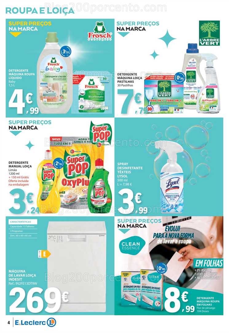 Antevisão Folheto E-LECLERC Limpeza do Lar Promoções de 26 agosto a 7 setembro