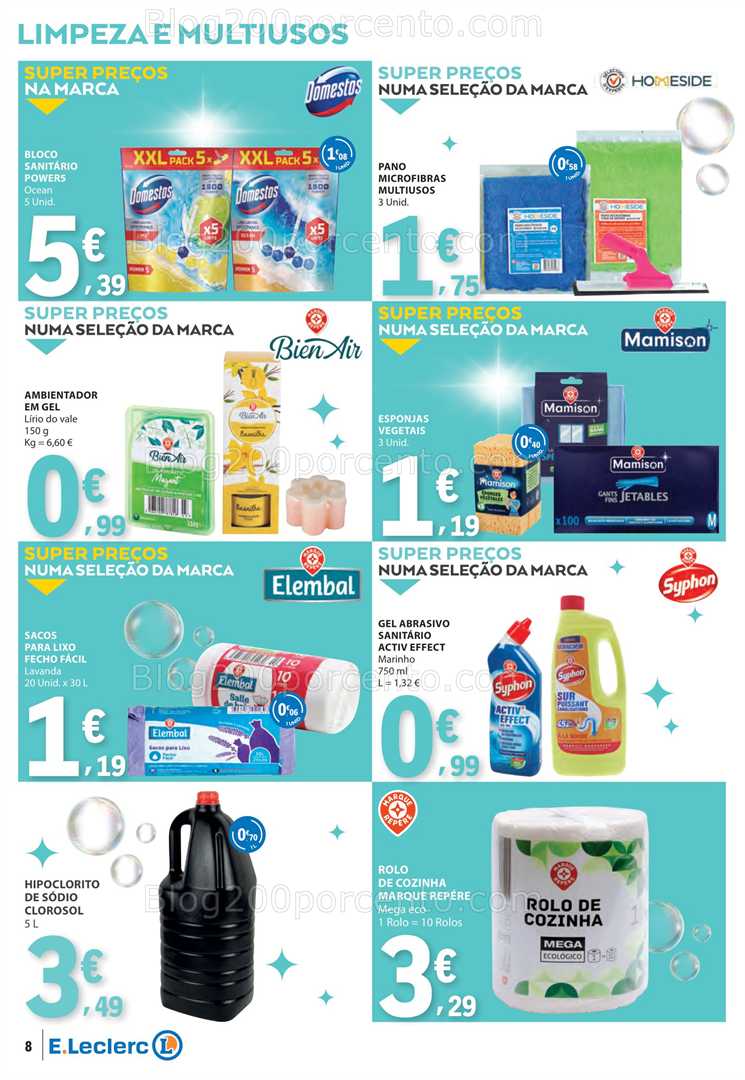 Antevisão Folheto E-LECLERC Limpeza do Lar Promoções de 26 agosto a 7 setembro