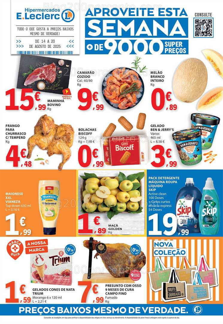 Antevisão Folheto E-LECLERC Promoções de 14 a 20 agosto