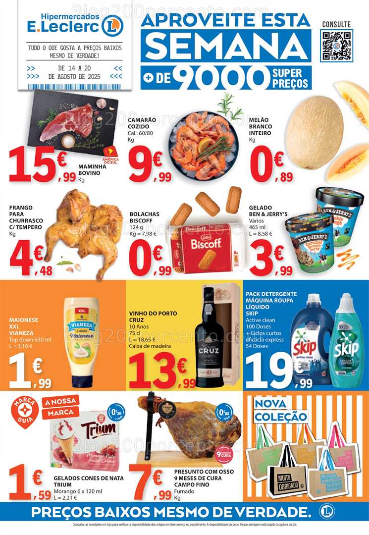 Antevisão Folheto E-LECLERC Promoções de 14 a 20 agosto