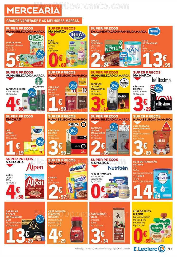 Antevisão Folheto E-LECLERC Promoções de 14 a 20 agosto
