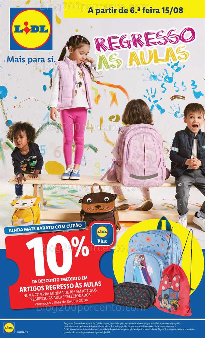 Antevisão Folheto LIDL Especial Regresso às Aulas - 15 agosto a 18 setembro