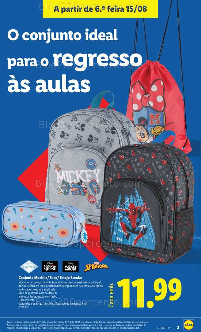 Antevisão Folheto LIDL Especial Regresso às Aulas - 15 agosto a 18 setembro