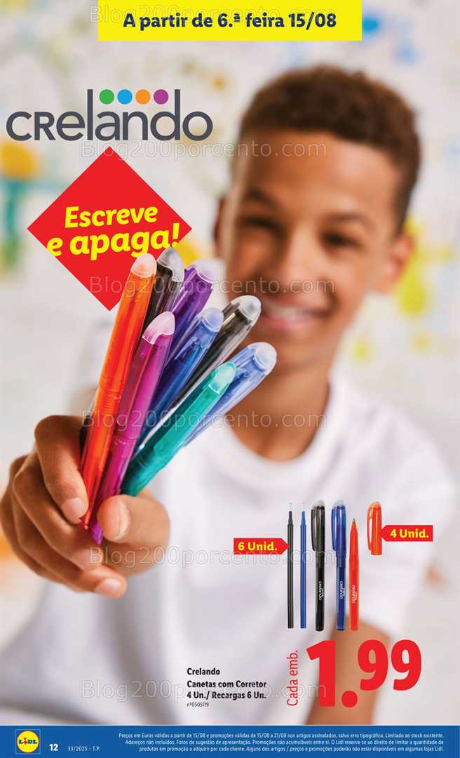 Antevisão Folheto LIDL Especial Regresso às Aulas - 15 agosto a 18 setembro