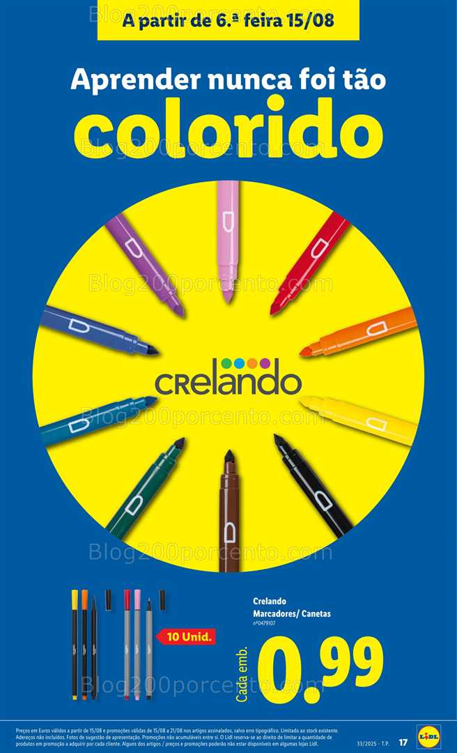Antevisão Folheto LIDL Especial Regresso às Aulas - 15 agosto a 18 setembro