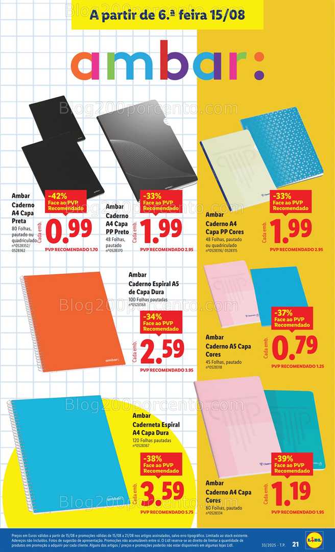 Antevisão Folheto LIDL Especial Regresso às Aulas - 15 agosto a 18 setembro