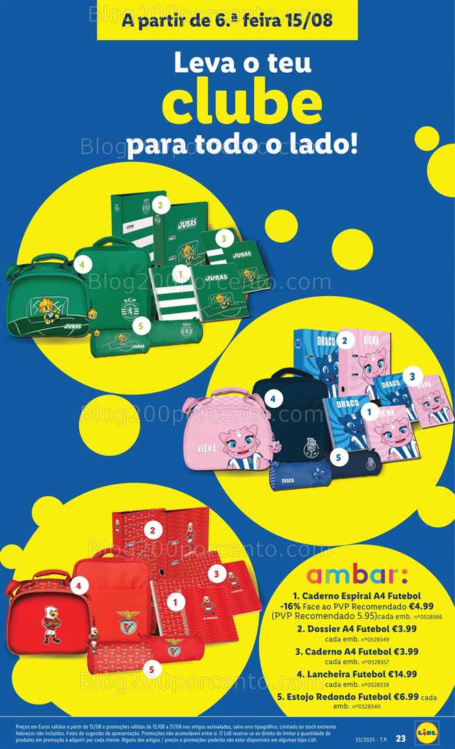 Antevisão Folheto LIDL Especial Regresso às Aulas - 15 agosto a 18 setembro
