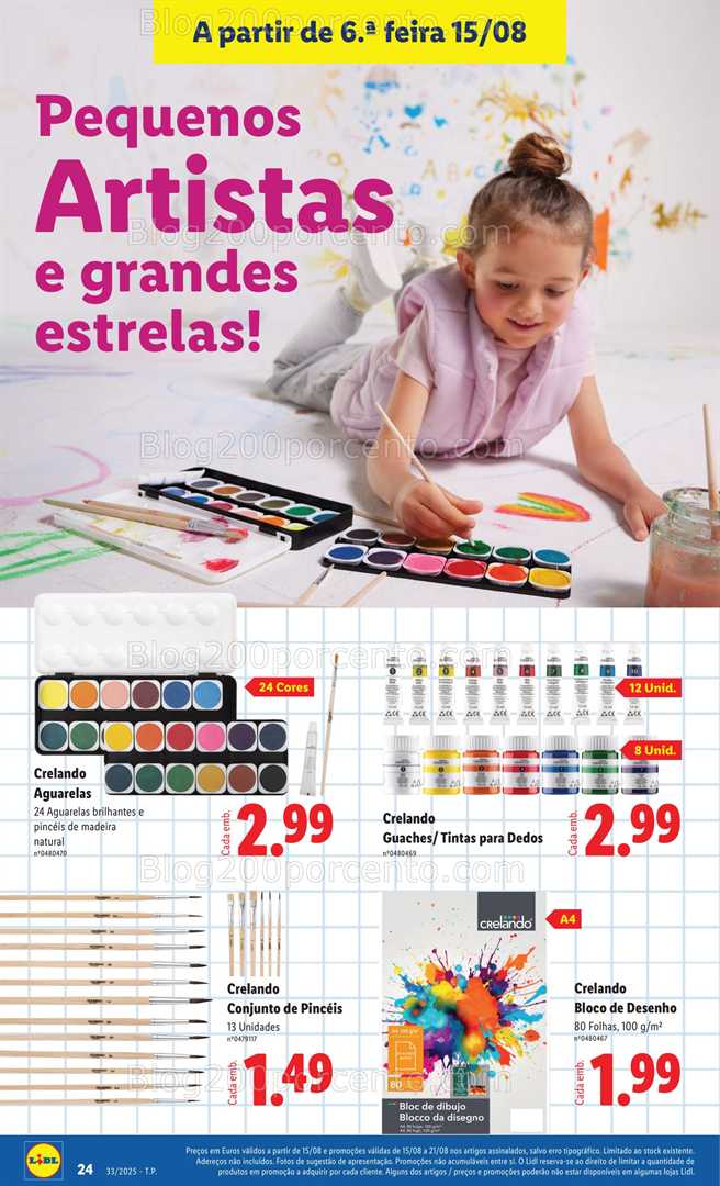 Antevisão Folheto LIDL Especial Regresso às Aulas - 15 agosto a 18 setembro