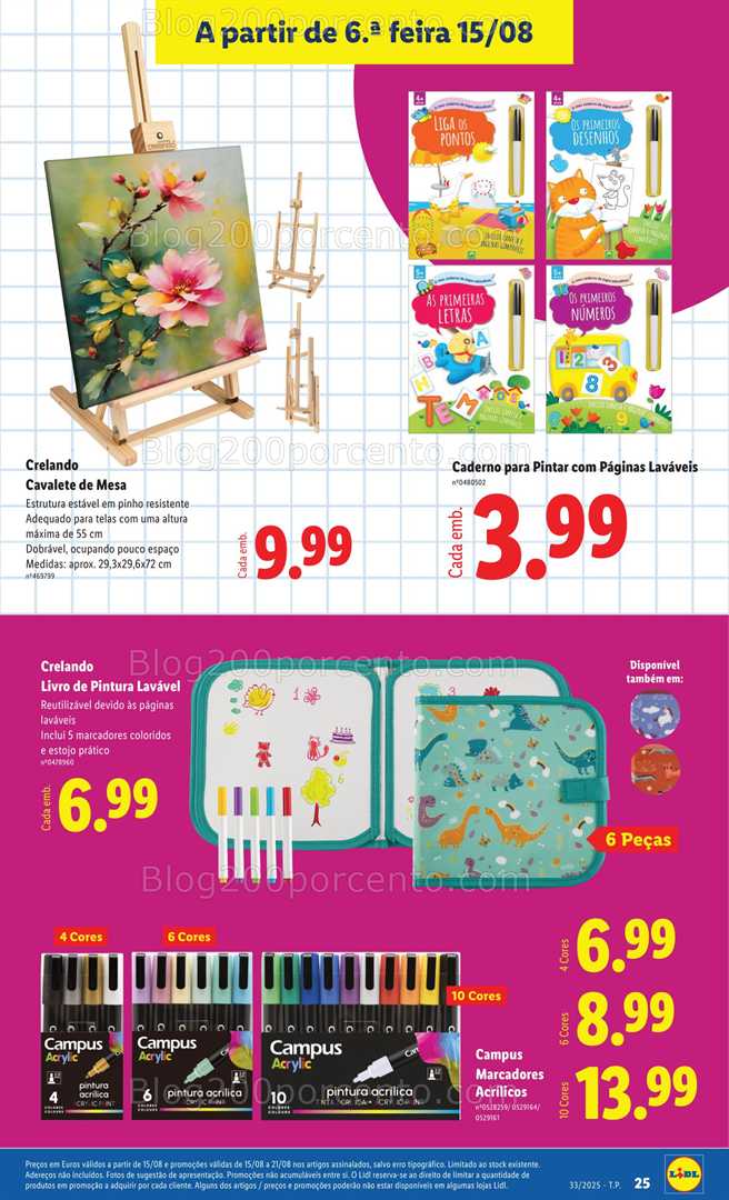 Antevisão Folheto LIDL Especial Regresso às Aulas - 15 agosto a 18 setembro