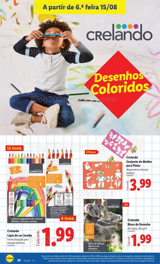 Antevisão Folheto LIDL Especial Regresso às Aulas - 15 agosto a 18 setembro