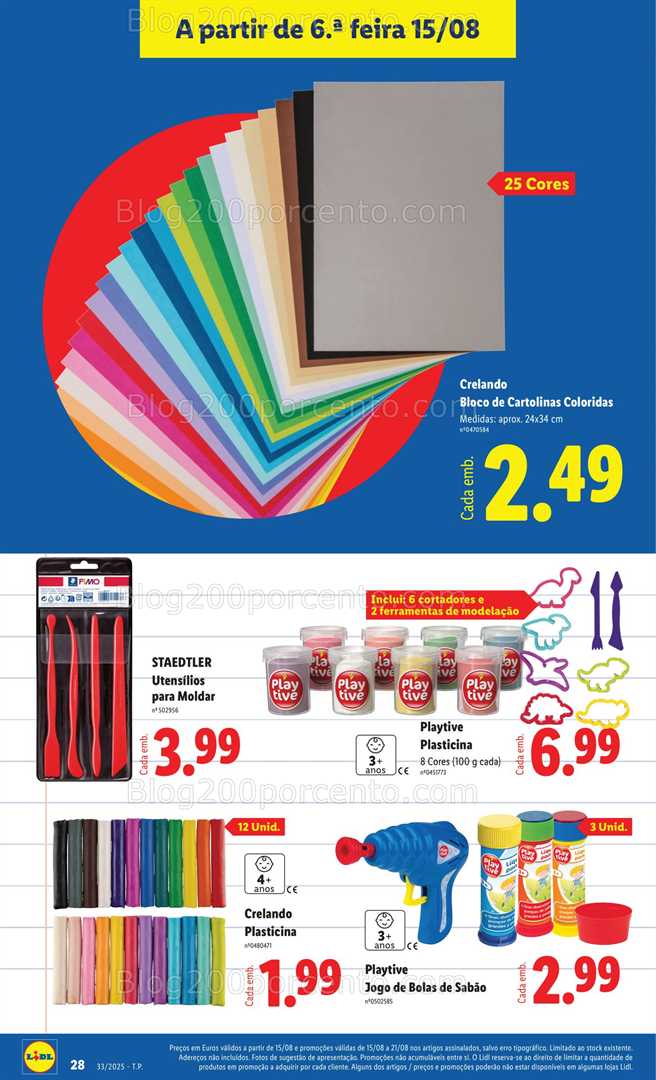 Antevisão Folheto LIDL Especial Regresso às Aulas - 15 agosto a 18 setembro