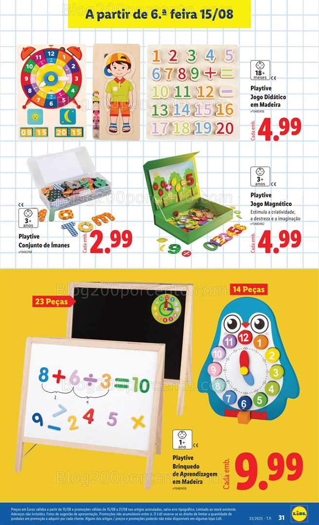 Antevisão Folheto LIDL Especial Regresso às Aulas - 15 agosto a 18 setembro