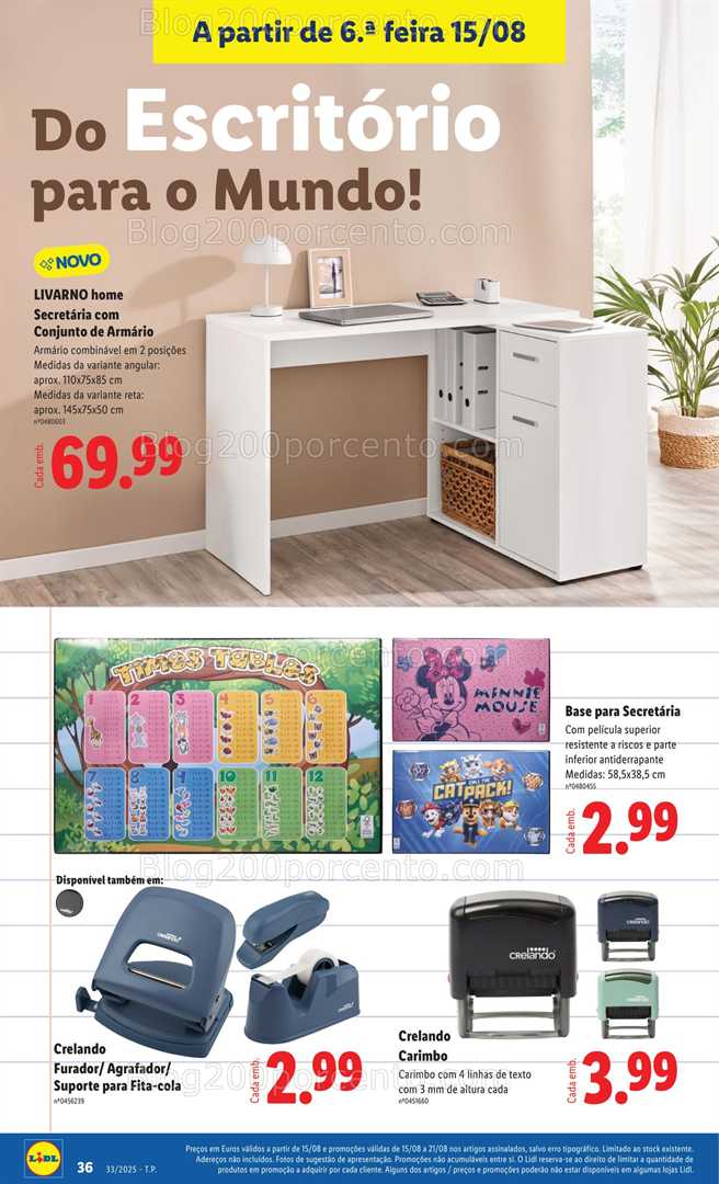 Antevisão Folheto LIDL Especial Regresso às Aulas - 15 agosto a 18 setembro