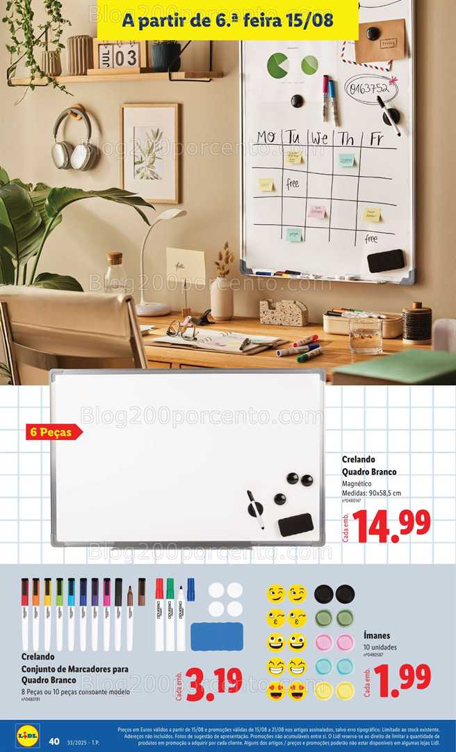 Antevisão Folheto LIDL Especial Regresso às Aulas - 15 agosto a 18 setembro