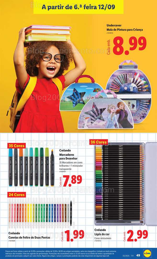 Antevisão Folheto LIDL Especial Regresso às Aulas - 15 agosto a 18 setembro