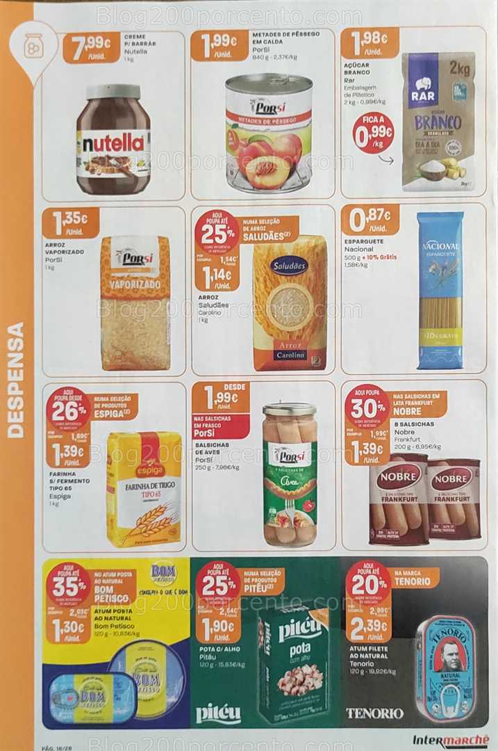 Antevisão Folheto INTERMARCHÉ Promoções de 14 a 20 agosto, na página 19, encontra: alimentos, despensa, promoções, mercearia, conservas