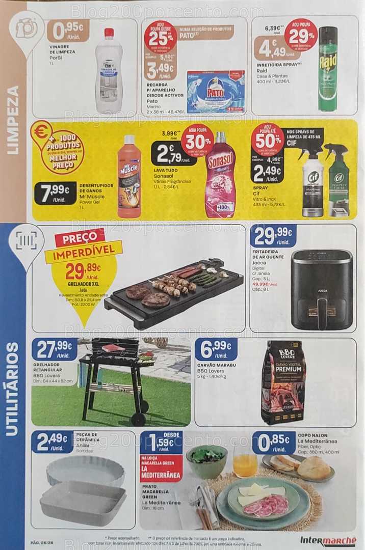Antevisão Folheto INTERMARCHÉ Promoções de 14 a 20 agosto, na página 27, encontra: limpeza, utilitários, jardim, cozinha, promoções
