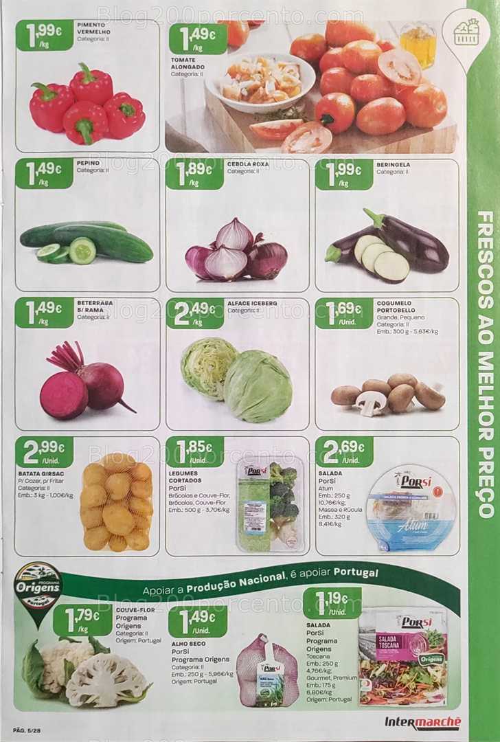Antevisão Folheto INTERMARCHÉ Promoções de 14 a 20 agosto, na página 6, encontra: alimentos, hortícolas, frescos, promoções, produtos nacionais
