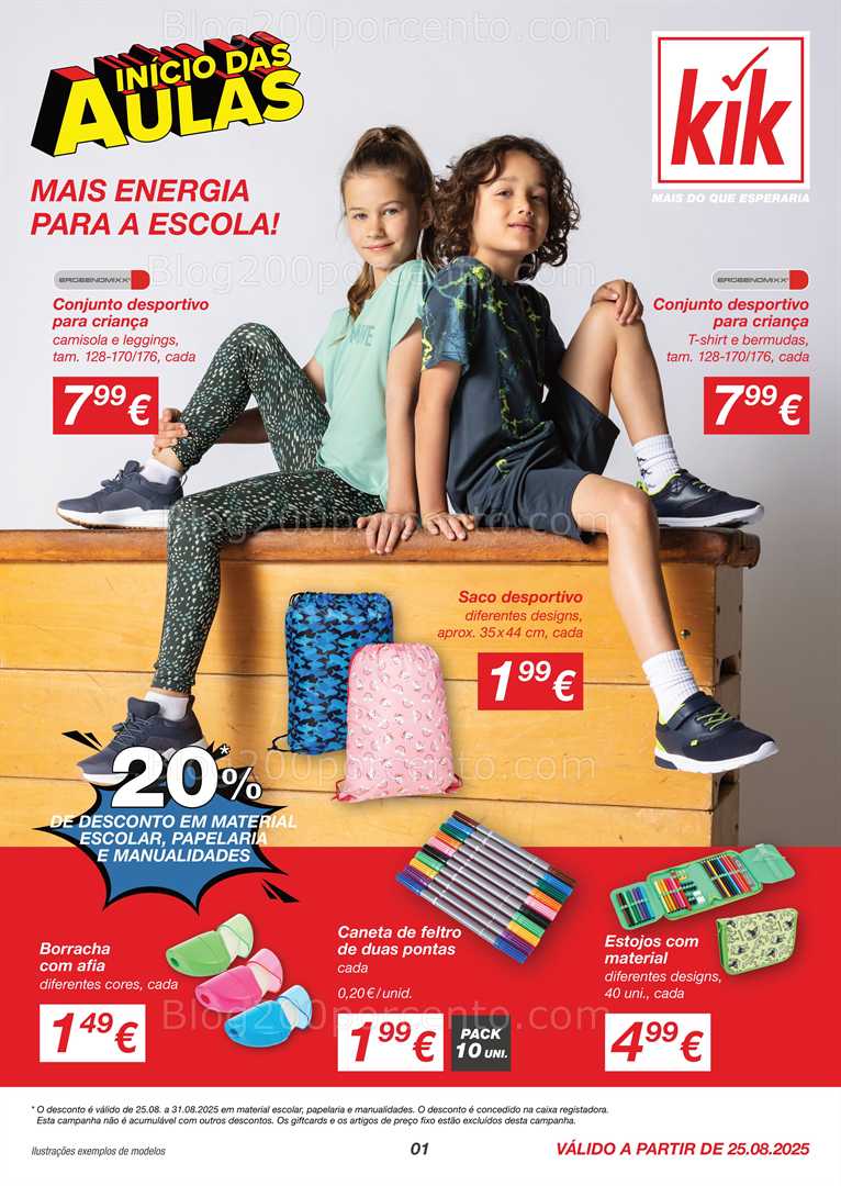 Antevisão Folheto KIK Regresso às aulas promoções a partir de 25 agosto