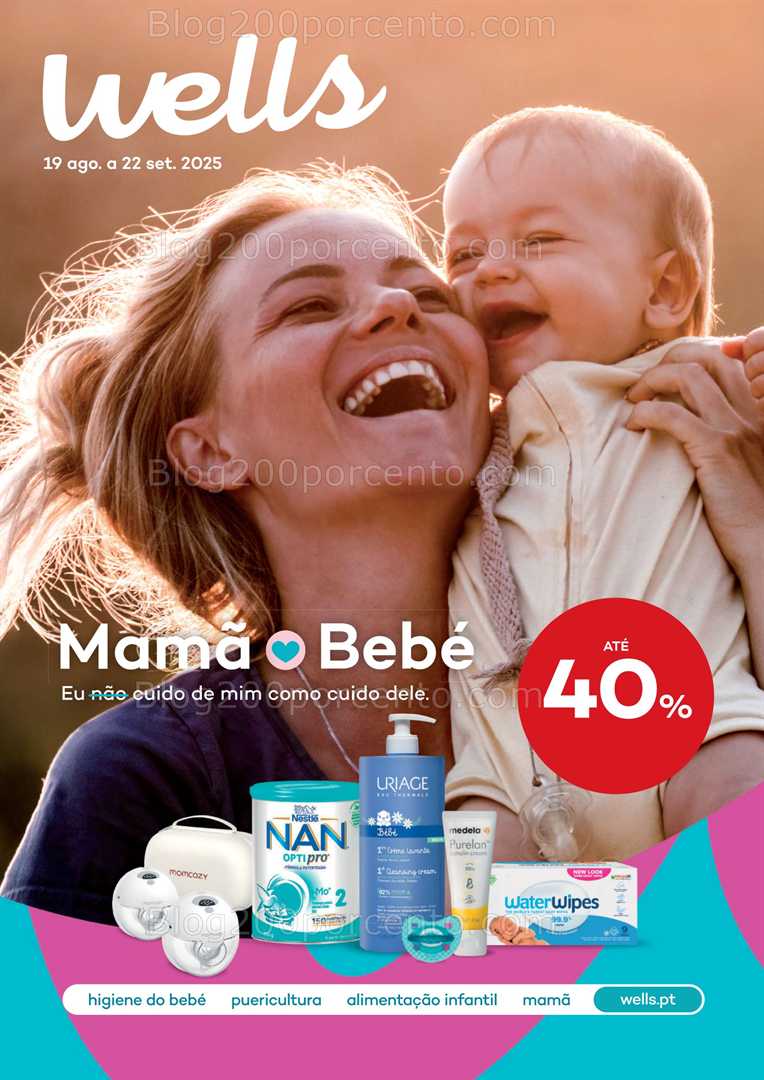 Antevisão Folheto WELLS Bebé e Mamã Promoções de 19 agosto a 22 setembro