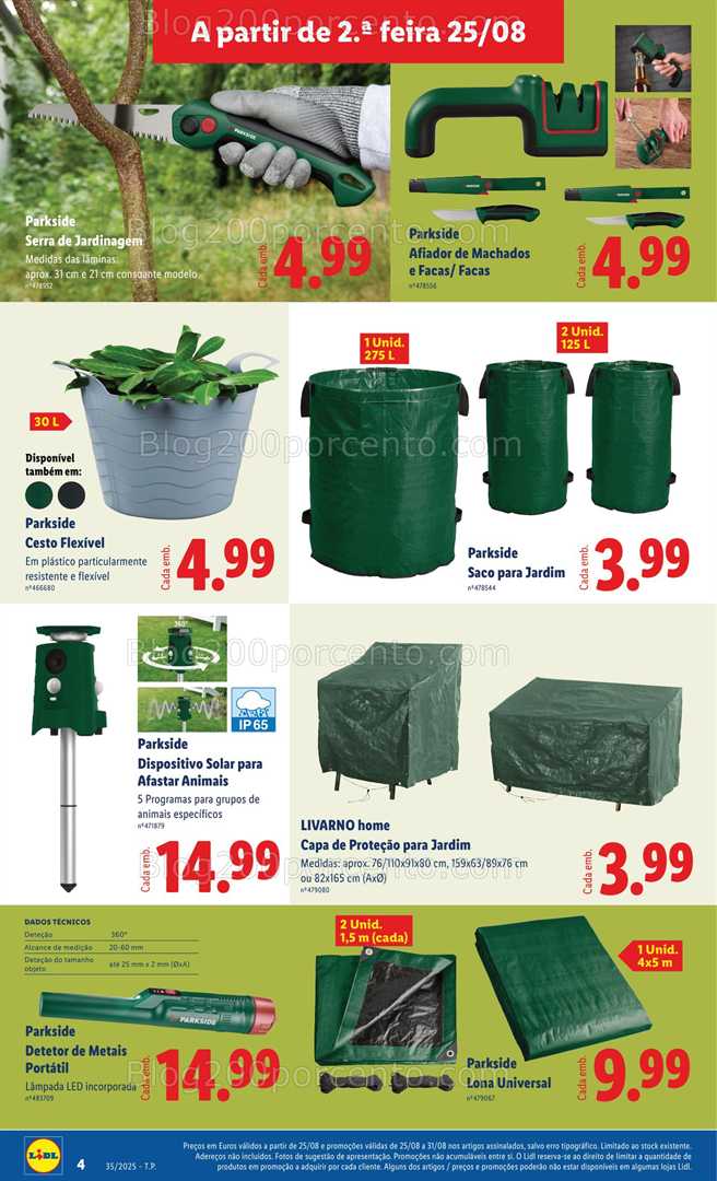 Antevisão Folheto LIDL Bazar Promoções de 25 agosto a 4 setembro