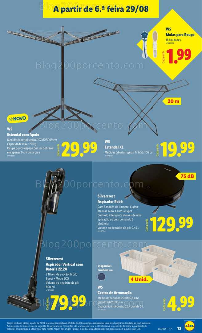 Antevisão Folheto LIDL Bazar Promoções de 25 agosto a 4 setembro