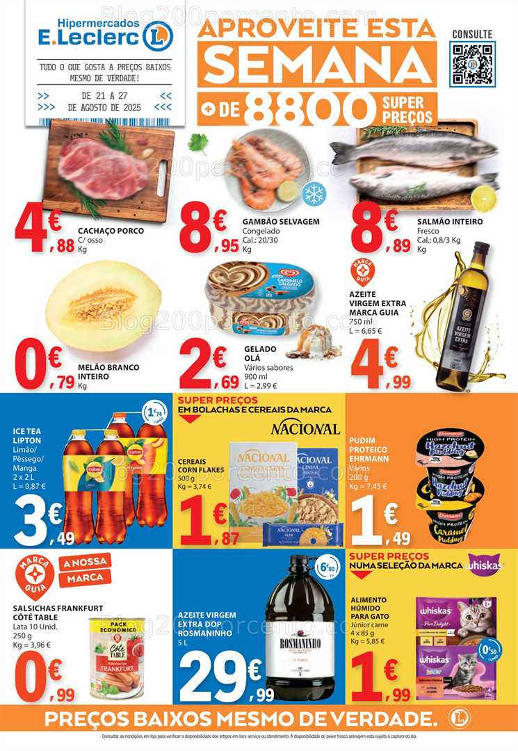 Antevisão Folheto E-LECLERC Promoções de 21 a 27 agosto
