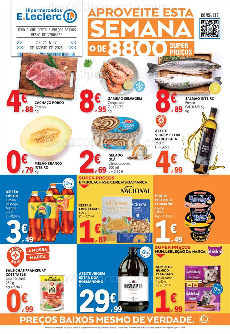 Antevisão Folheto E-LECLERC Promoções de 21 a 27 agosto