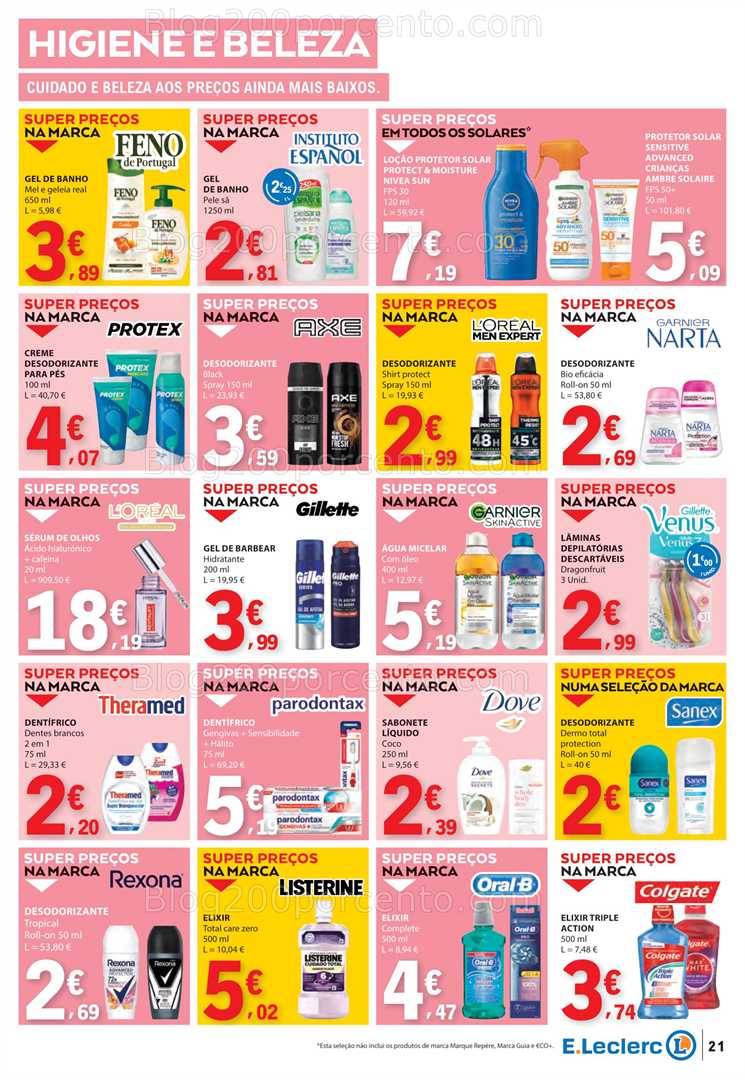 Antevisão Folheto E-LECLERC Promoções de 21 a 27 agosto