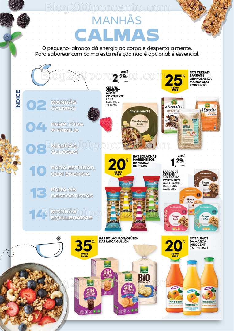 Antevisão Folheto CONTINENTE Especial Pequeno Almoço Promoções de 19 a 31 agosto