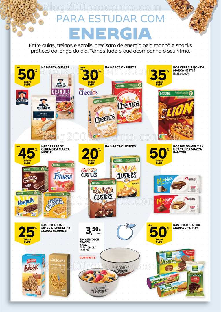 Antevisão Folheto CONTINENTE Especial Pequeno Almoço Promoções de 19 a 31 agosto