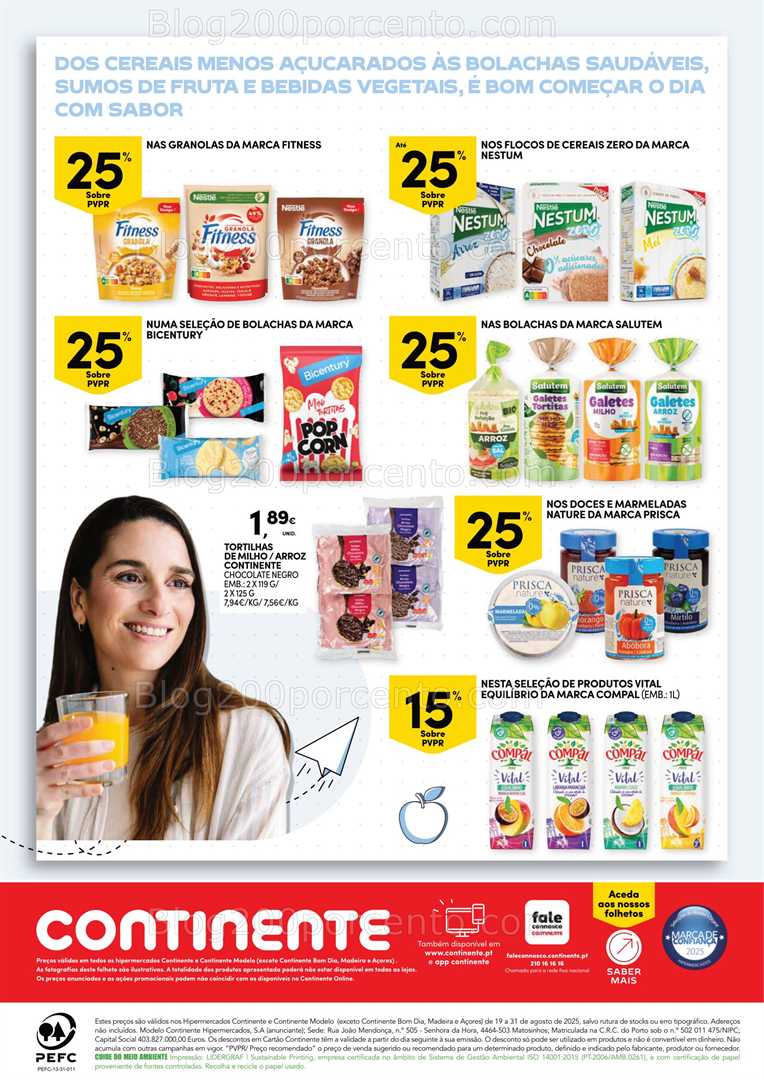Antevisão Folheto CONTINENTE Especial Pequeno Almoço Promoções de 19 a 31 agosto