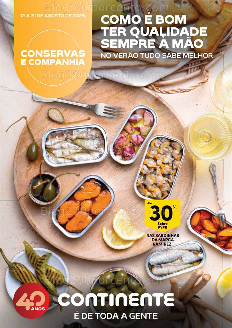 Antevisão Folheto CONTINENTE Especial Petiscos e Conservas - 12 a 31 agosto