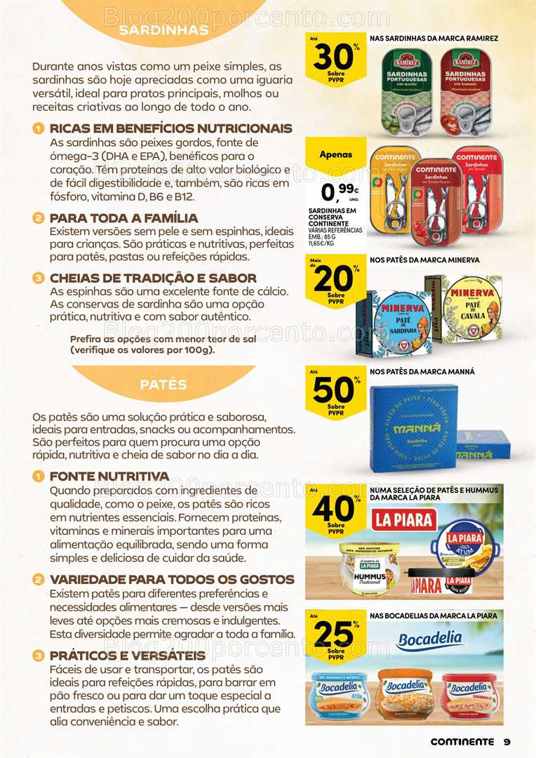 Antevisão Folheto CONTINENTE Especial Petiscos e Conservas - 12 a 31 agosto