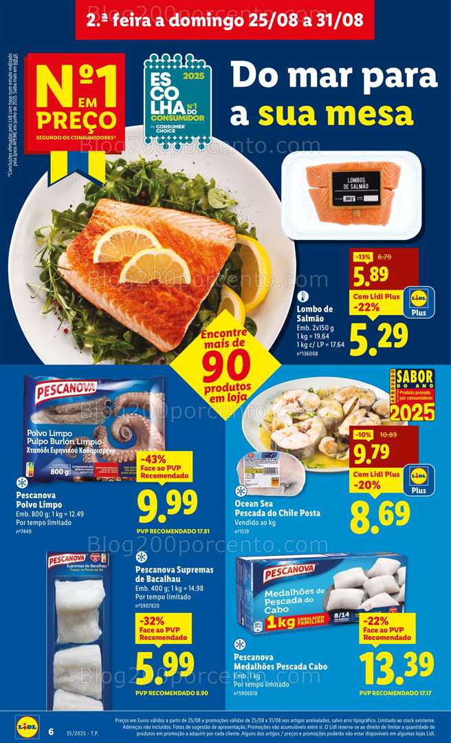 Antevisão Folheto LIDL Frescos Promoções de 25 a 31 agosto