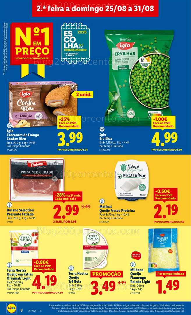 Antevisão Folheto LIDL Frescos Promoções de 25 a 31 agosto