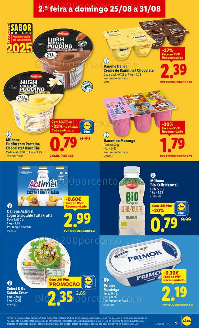 Antevisão Folheto LIDL Frescos Promoções de 25 a 31 agosto