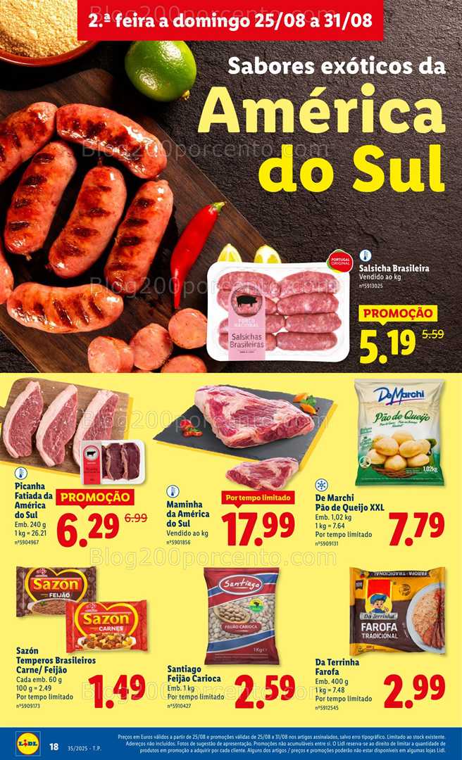 Antevisão Folheto LIDL Frescos Promoções de 25 a 31 agosto