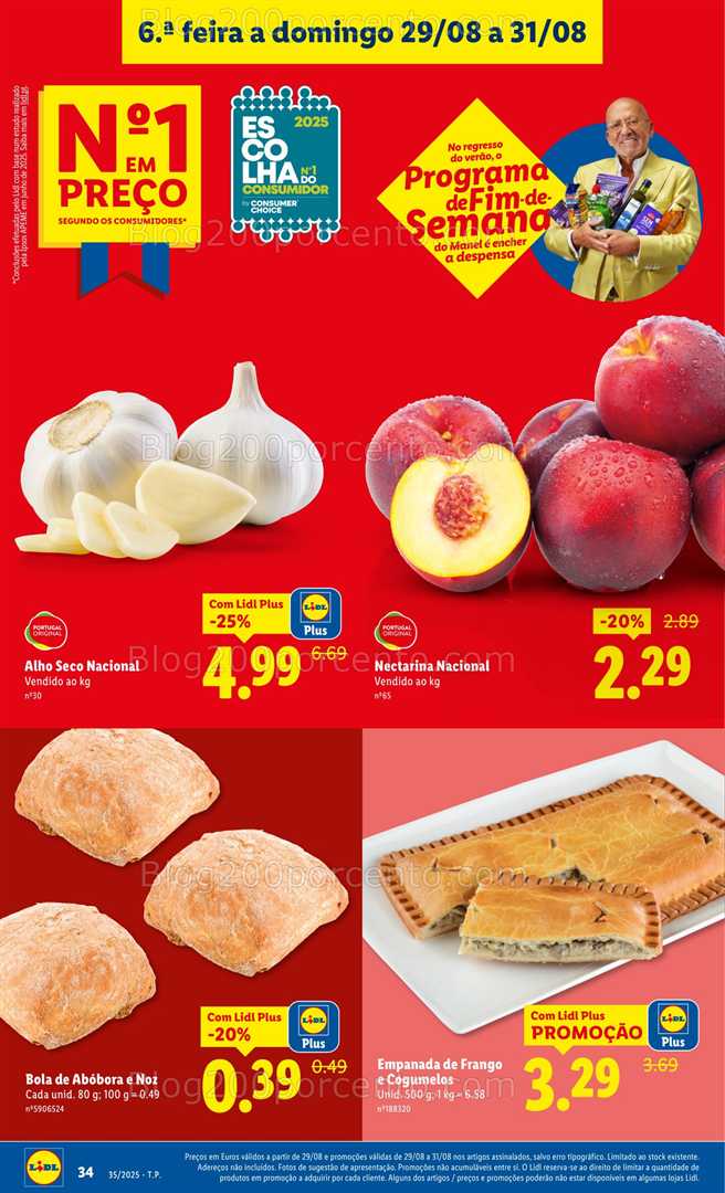 Antevisão Folheto LIDL Frescos Promoções de 25 a 31 agosto