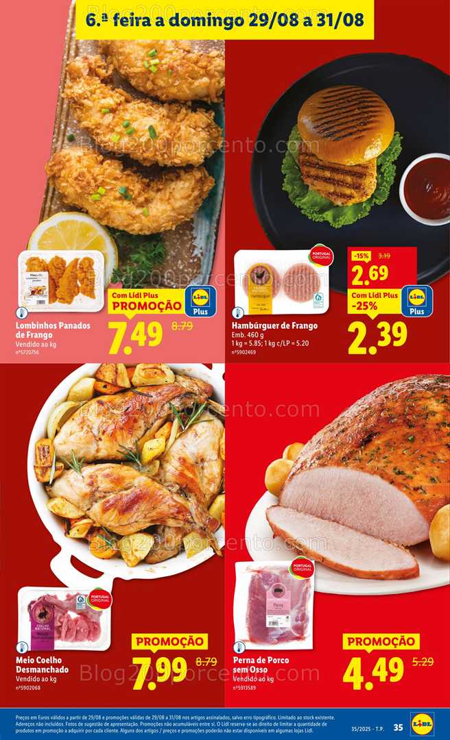 Antevisão Folheto LIDL Frescos Promoções de 25 a 31 agosto