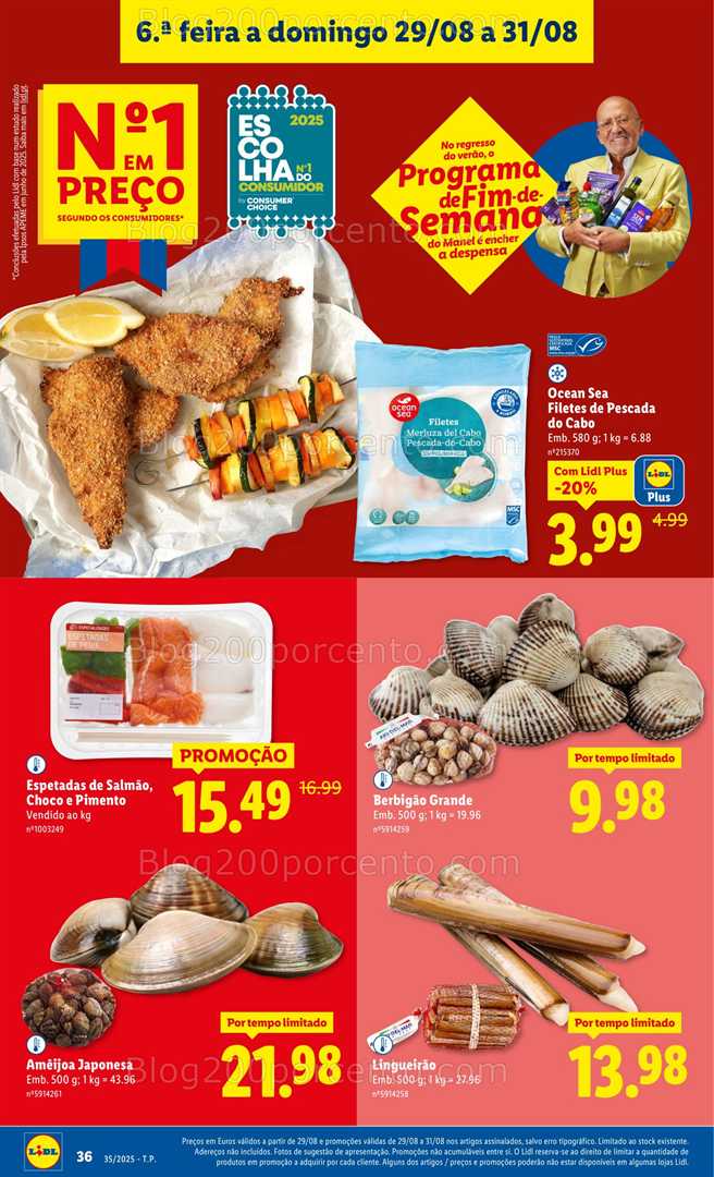 Antevisão Folheto LIDL Frescos Promoções de 25 a 31 agosto