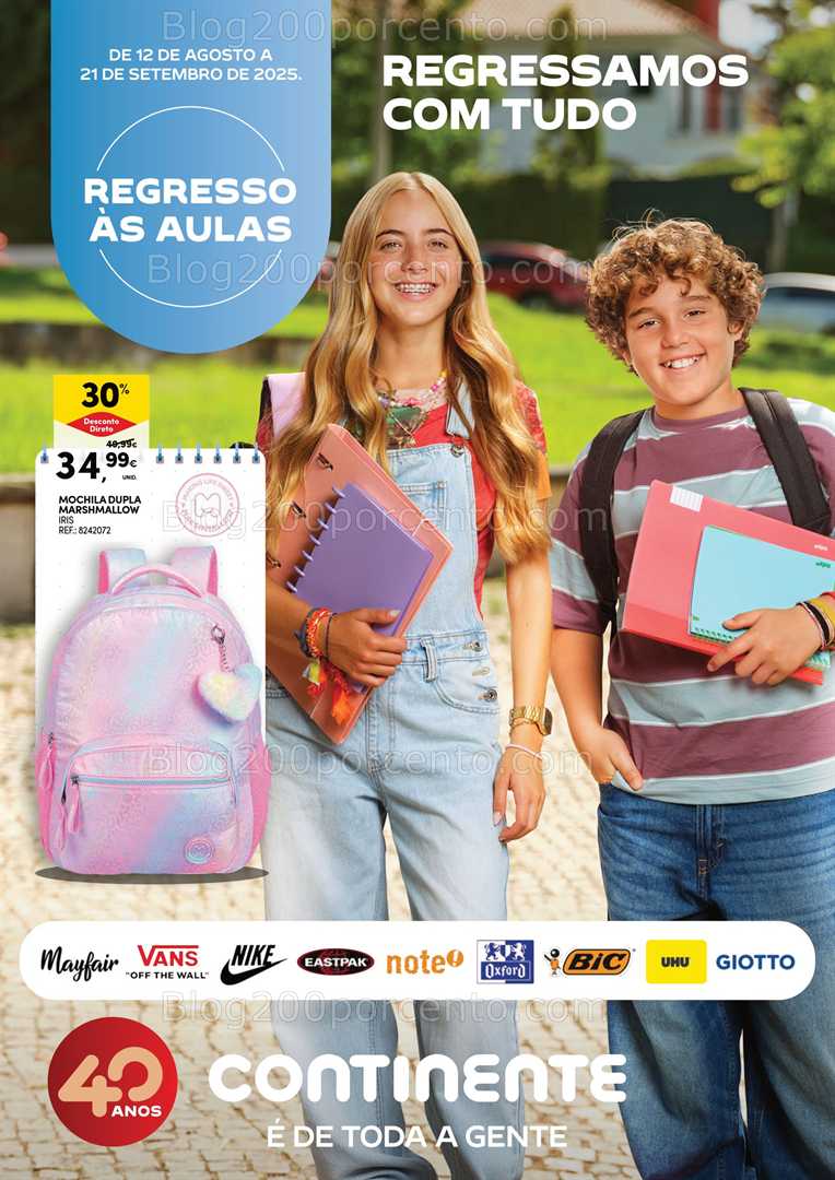 Antevisão Folheto CONTINENTE Regresso às Aulas - 12 agosto a 21 setembro - Edição Digital