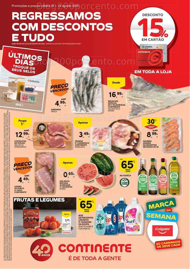 Antevisão Folheto CONTINENTE Promoções de 19 a 25 agosto - Edição Digital